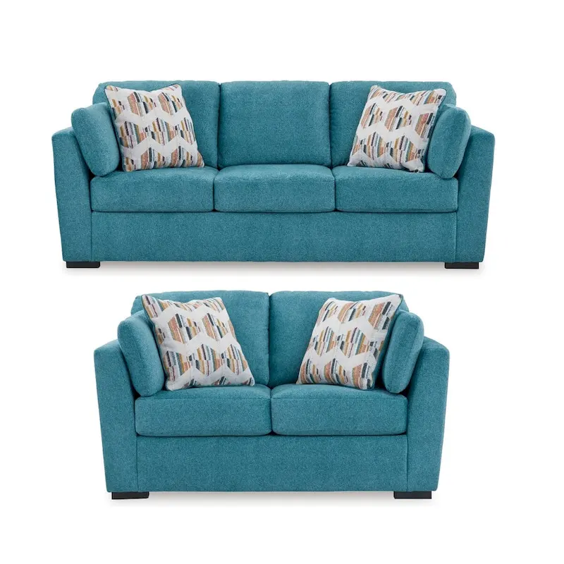 Roundhill Furniture Clareen 2-Piece Living Room Set, Sofa and Loveseat