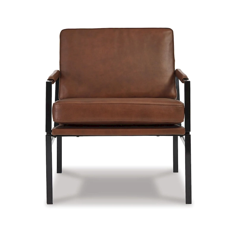 Signature Design by Ashley Puckman Mid Century Modern Leather Accent Chair - 29  W x 31.5  D x 34.25  H