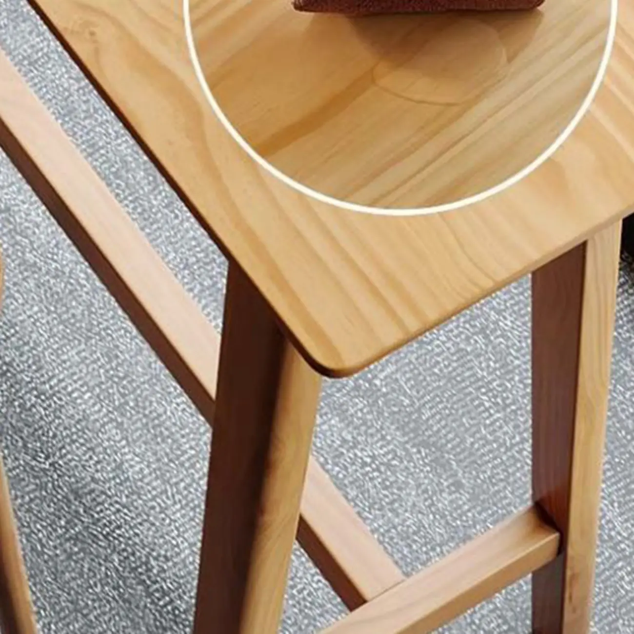 Natural Finish Wooden Bar Set with Table and Stools