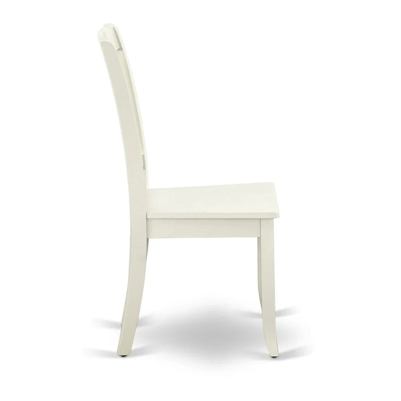 East West Furniture Kitchen Table Set- A Round Dining Table and Dining Room Chairs, Linen White (Pieces Options)