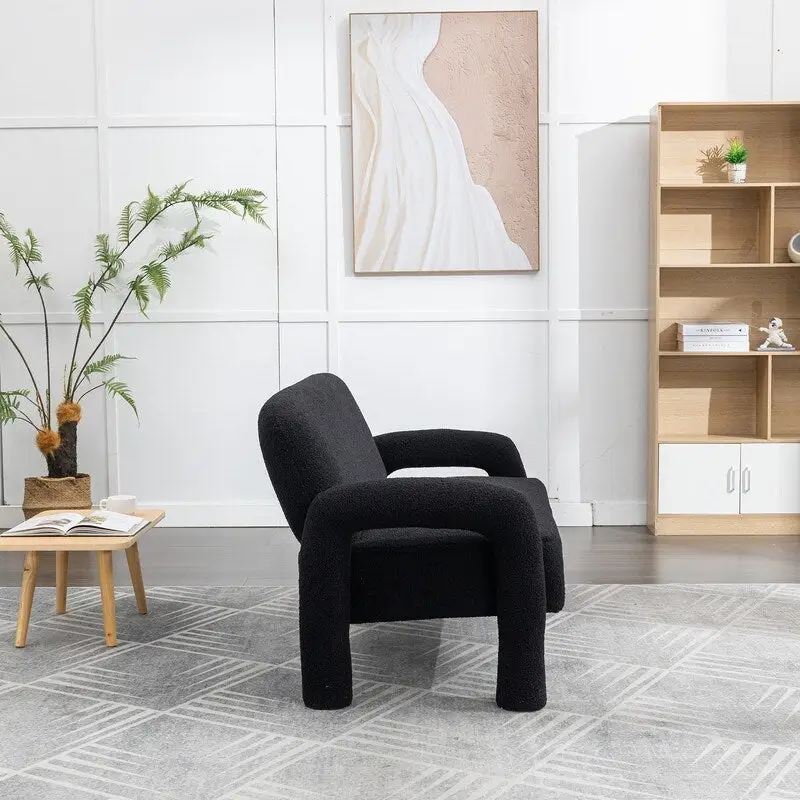 SEYNAR Mid-Century Modern Boucle 51  Solid Wood Curved Sofa