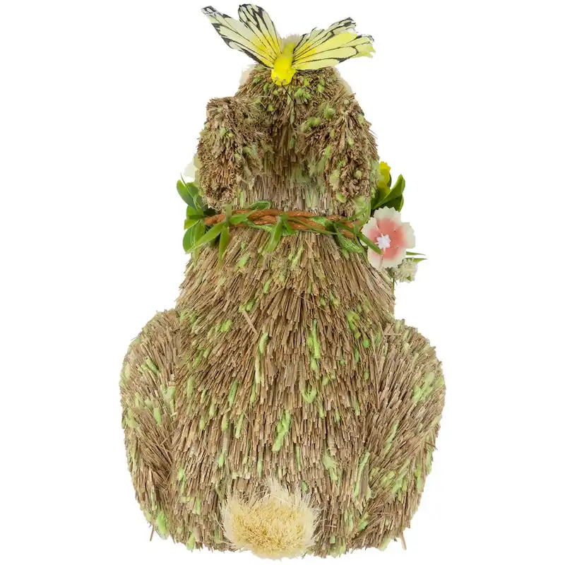Easter Bunny with Butterfly Straw Figurine - 8