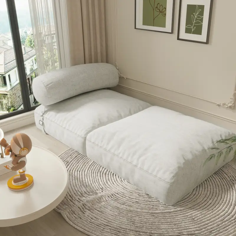 WOWMAX Convertible Folding Sofa Bed Folding Chair Bed with Back Bolster