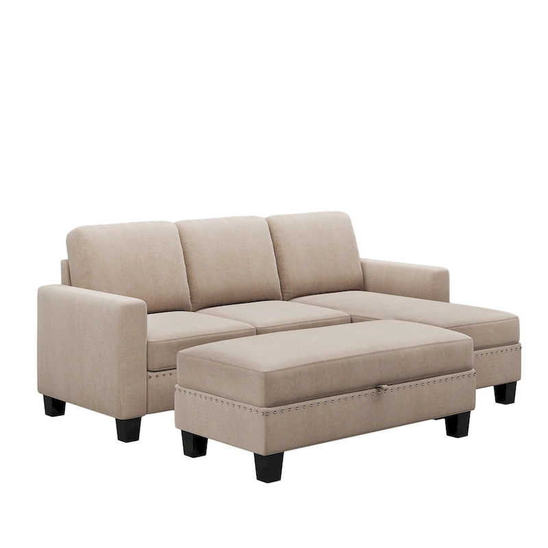 L-Shaped Reversible Modular Sectional Couch,Upholstered Sectional Sofa