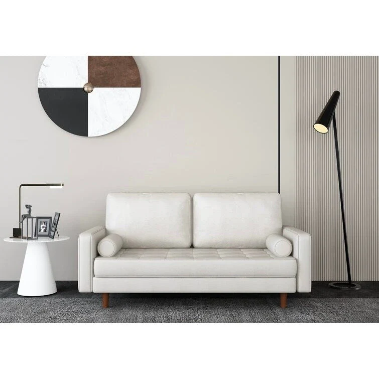 70  Upholstery Leather Square Arm Sofa