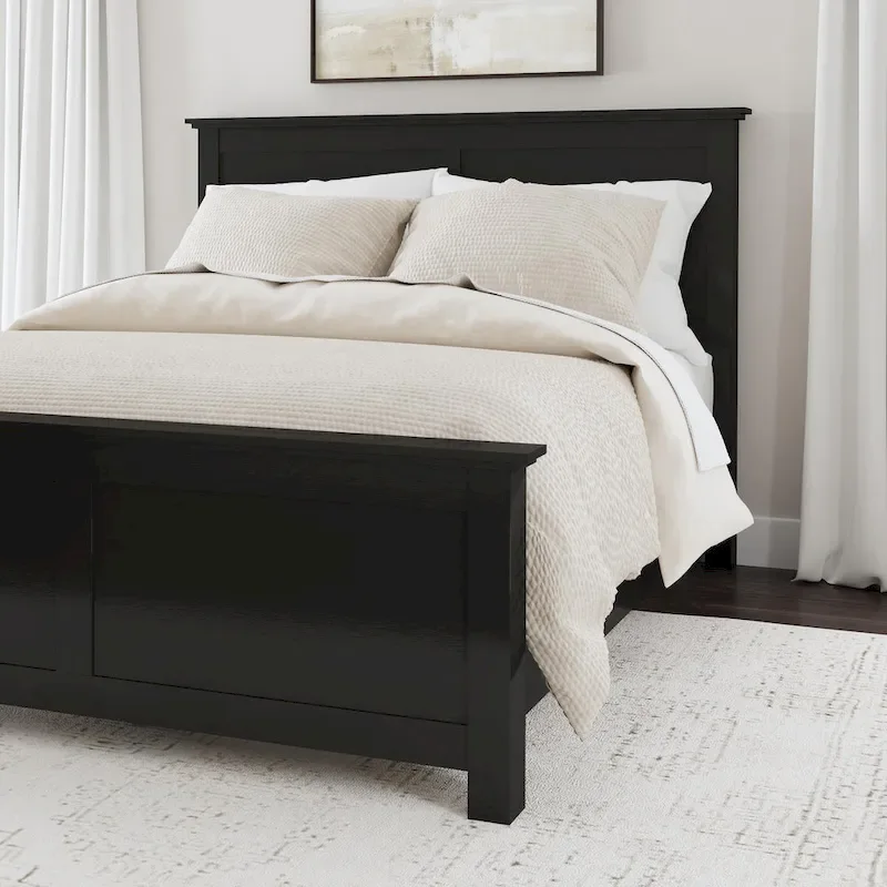 Oak Park Black Wood Queen Bed, Nightstand and Dresser by Homestyles