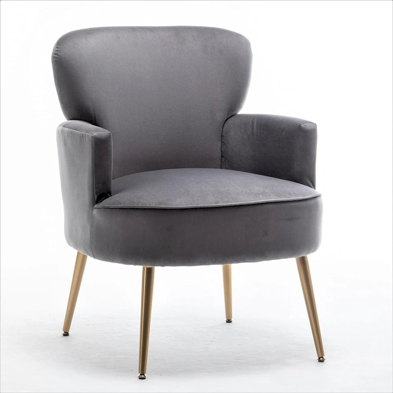 US Pride Furniture Trendy Velvet Accent Chair with Gold Metal Legs Upholstered Armchair