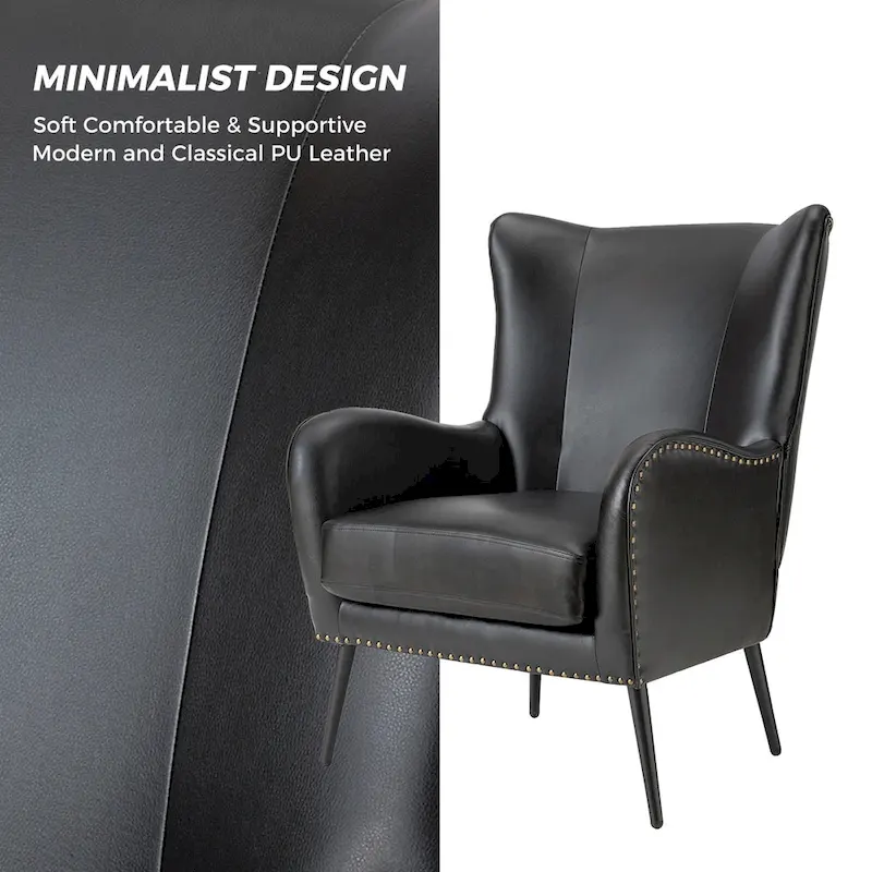 Invidiae Wooden Upholstered Armchair with Metal Legs
