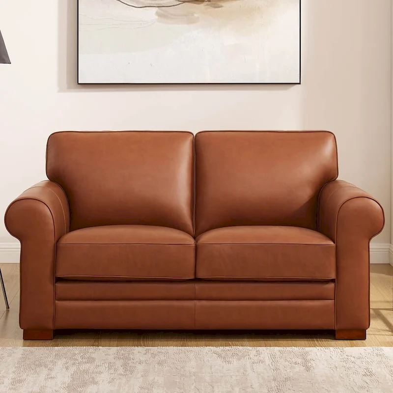 Hydeline Brookfield Top Grain Leather Sofa Set, Sofa, Loveseat and Chair