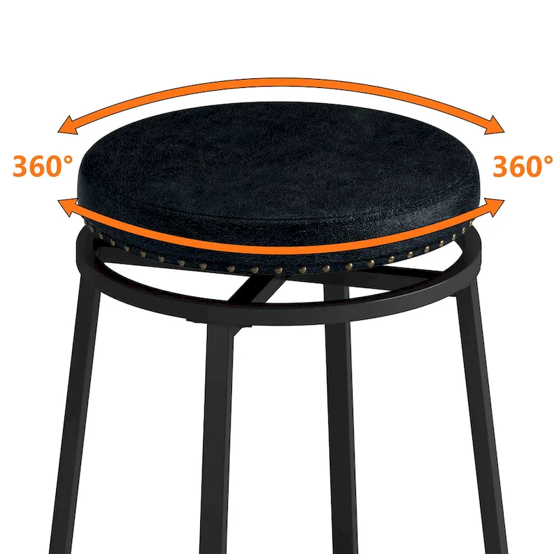 Bar Kitchen Table Set with Circular PU Stools