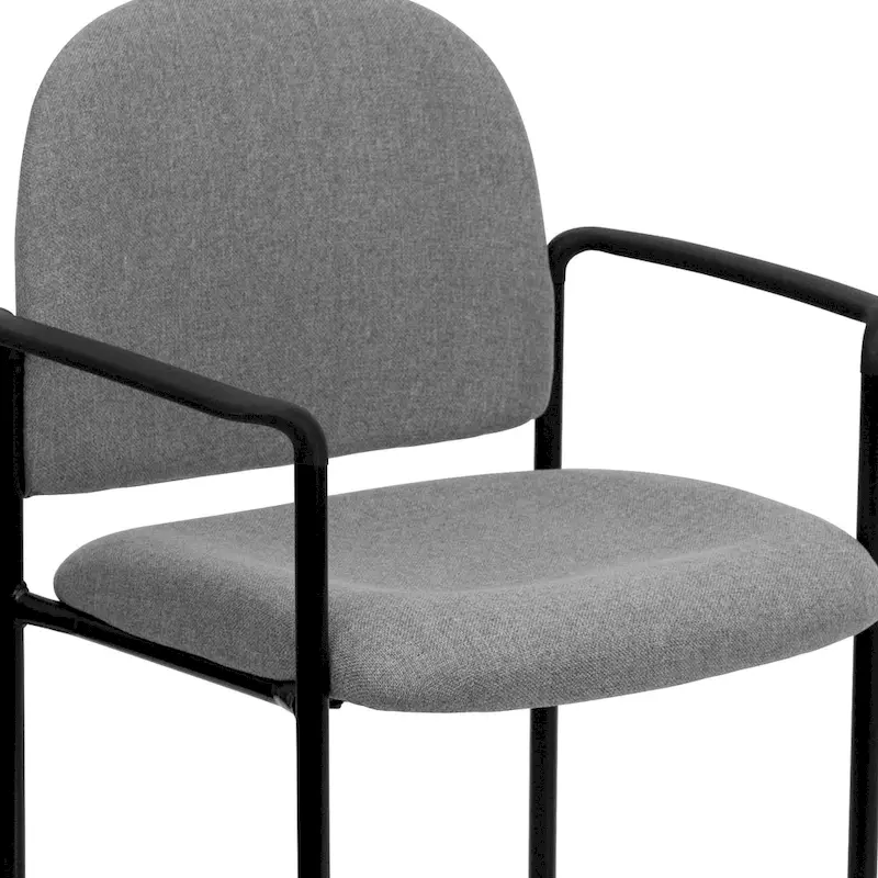Stackable Steel Reception Chair with Arms - Padded Seat (Single)