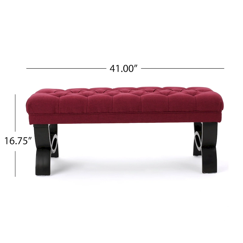 Scarlette Tufted Fabric Ottoman Bench by Christopher Knight Home - 41.00 L x 17.25 W x 16.75 H