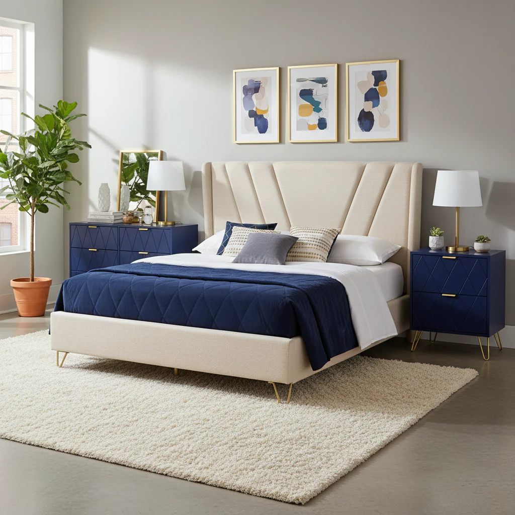 9 Drawer Dresser and Night Stand Sets for Bedroom Set of 2