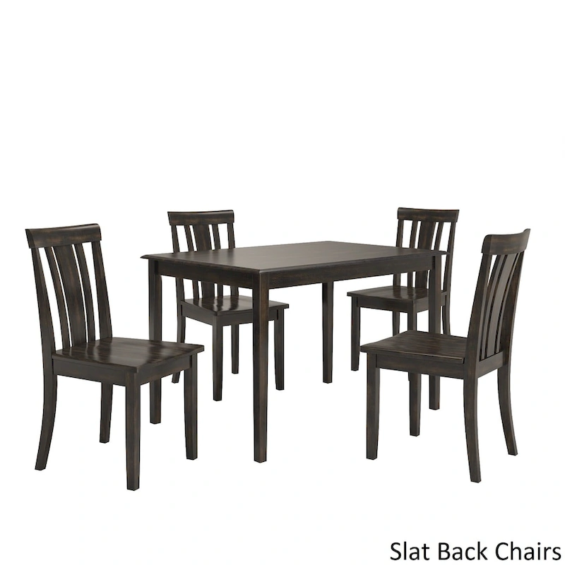 Wilmington II 48-Inch Rectangular Antique Black 5-Piece Dining Set by iNSPIRE Q Classic