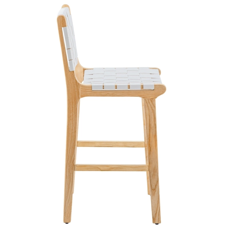 Fully Assembled Woven Leather Counter Height Bar Stools - 18.9W x 18.9D x 38.2H