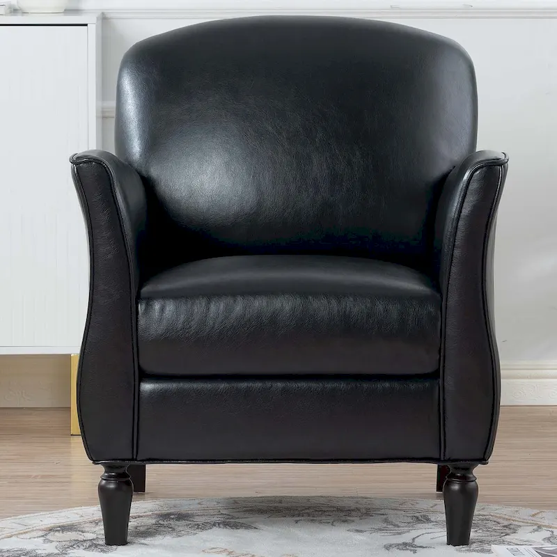 Upholstered Accent Chair with Wood Legs