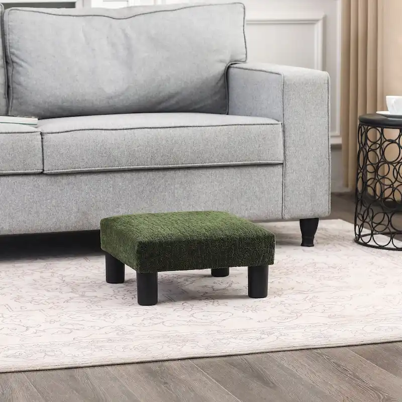 Adeco Ottoman Upholstered Fabric Footrest Pet Steps Dog Stair Stool