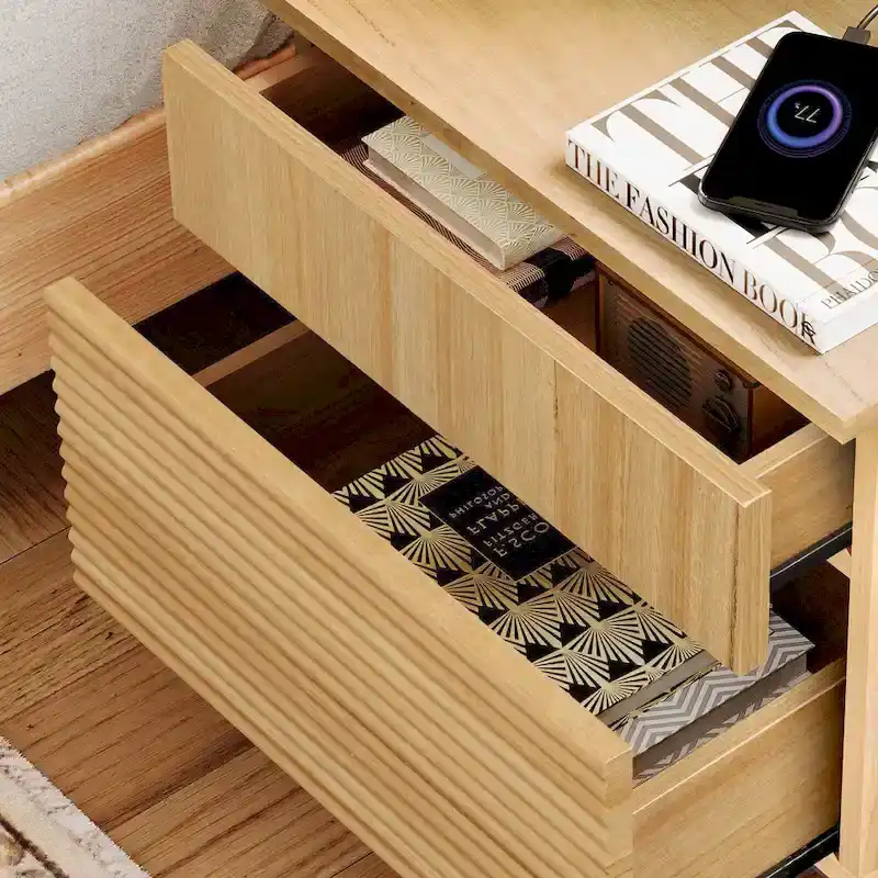 WAMPAT 3-Piece Modern Bedroom Furniture Set, Includes Sideboard Buffet Cabinet, Set of 2 Night Stands,