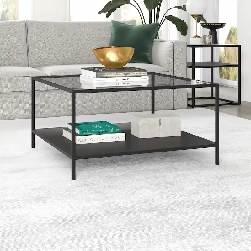 Sivil 32 Square Coffee Table with Shelf