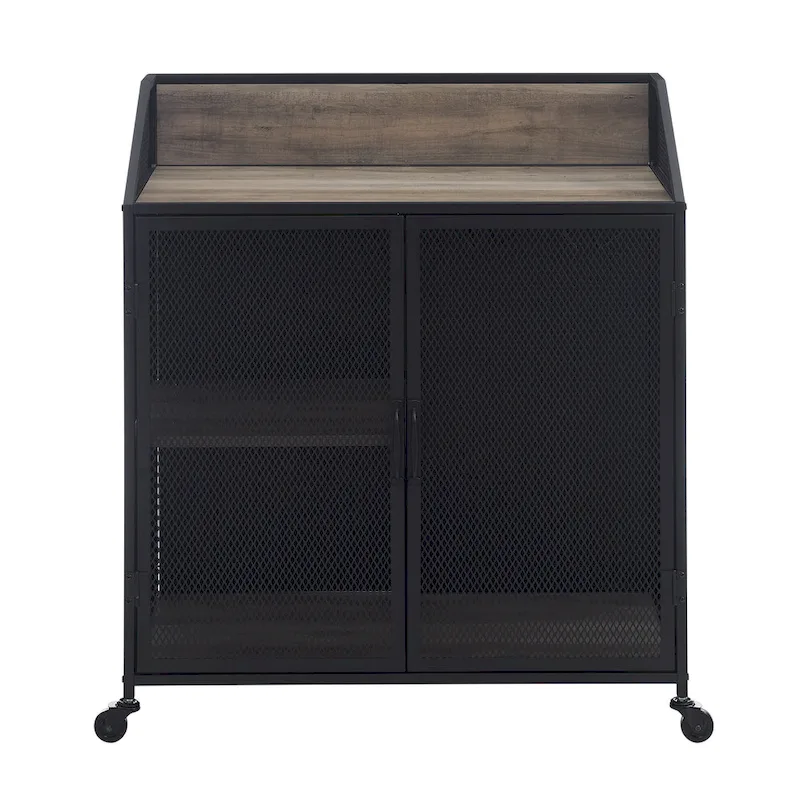 Middlebrook Pierpont Industrial Mesh Bar Cabinet