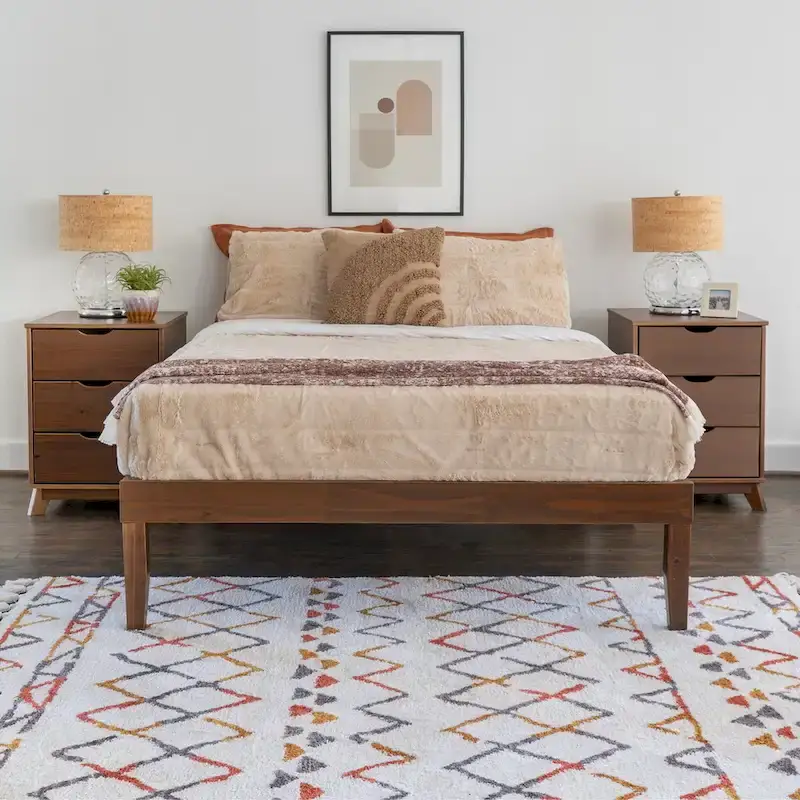 Purcell Bedroom 3-Piece Set with 3-Drawer Nightstands (Set of 2)