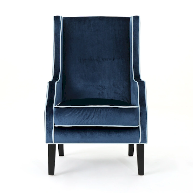 25.9 High Back Velvet Club Chair with Wide Backrest