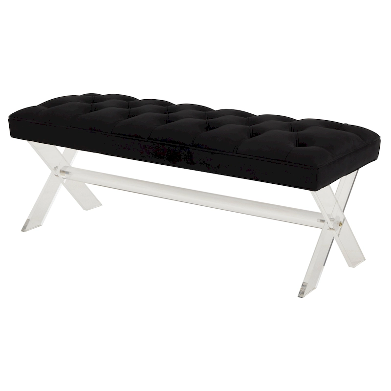 SAFAVIEH Couture Ketevan Tufted Acrylic Bench - 48 In W x 18 In D x 18 In H - 48Wx18Dx18H