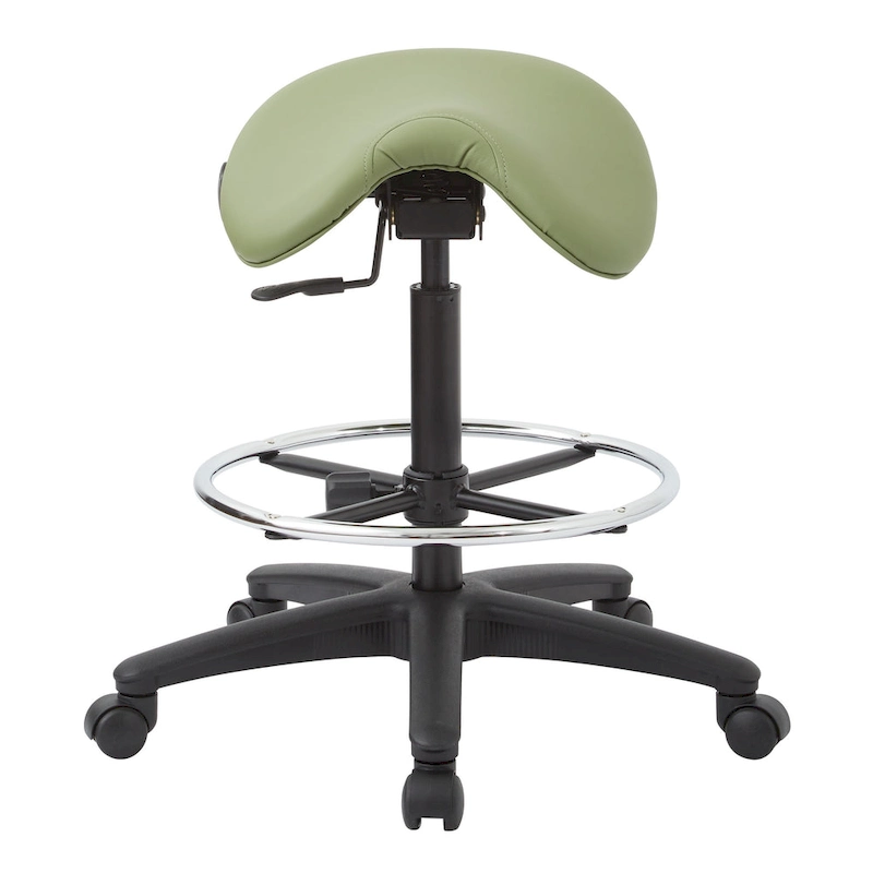 Backless Stool with Height-adjustable Saddle Seat