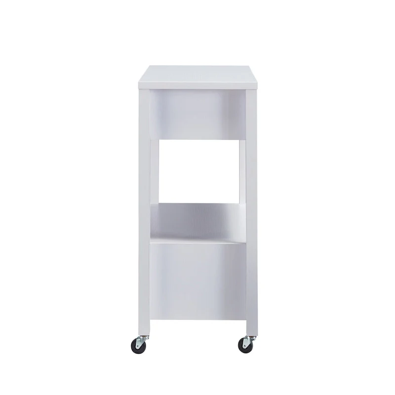 Modern 2-Drawer Caster Serving Cart with Towel Bar