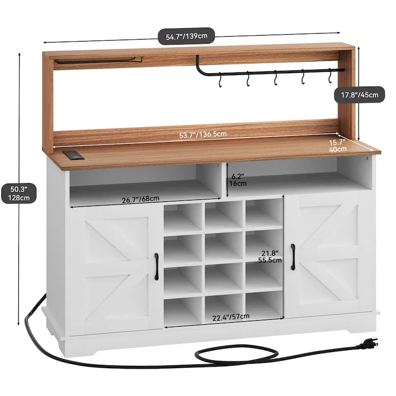 50 Farmhouse Coffee Bar Cabinet Wine Buffet Cabinet Kitchen Sideboard Buffet Cabinet