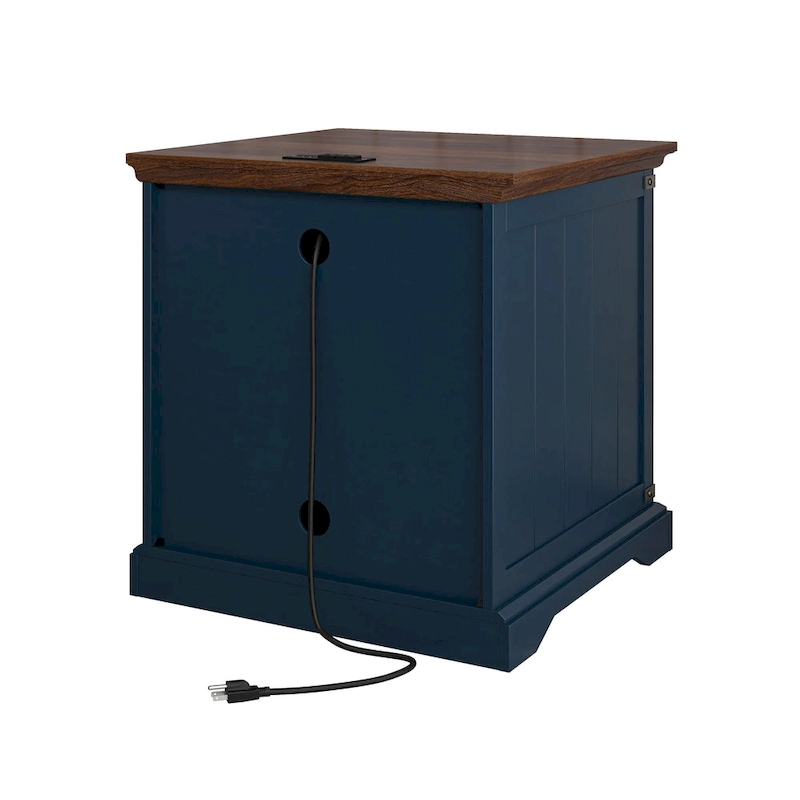 Farmhouse End Table with Charging Station - 25 in Height