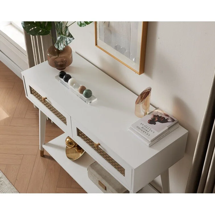 41.9 Wood 2-Drawer Console Table
