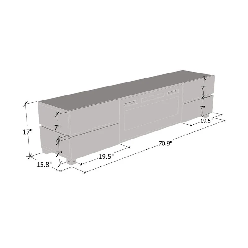 Bono 01 BL-EF Fireplace TV Stand