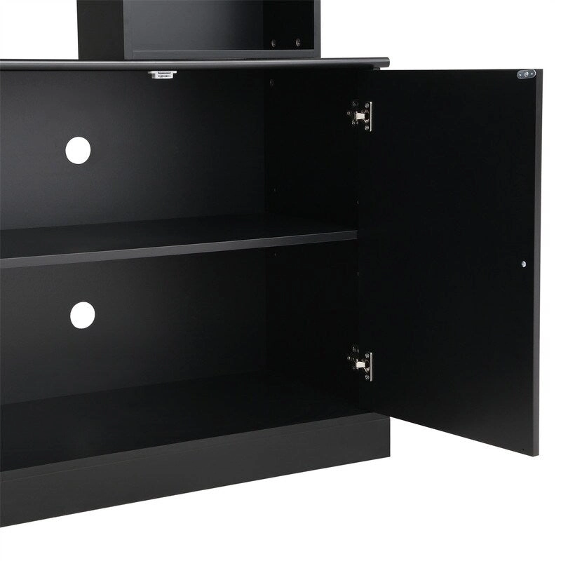 4-Piece Wall Unit Entertainment Center Set with Bookshelf , Versatile TV Stand with Adjustable Shelf, Media Console with Bridge