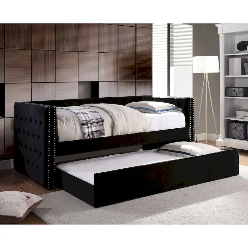 Mokatsi Glam Tufted 2-Piece Daybed with Trundle Set