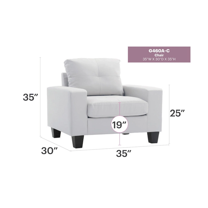 Newbury Removable Cushions Accent Chair - 35L x 32W x 36H