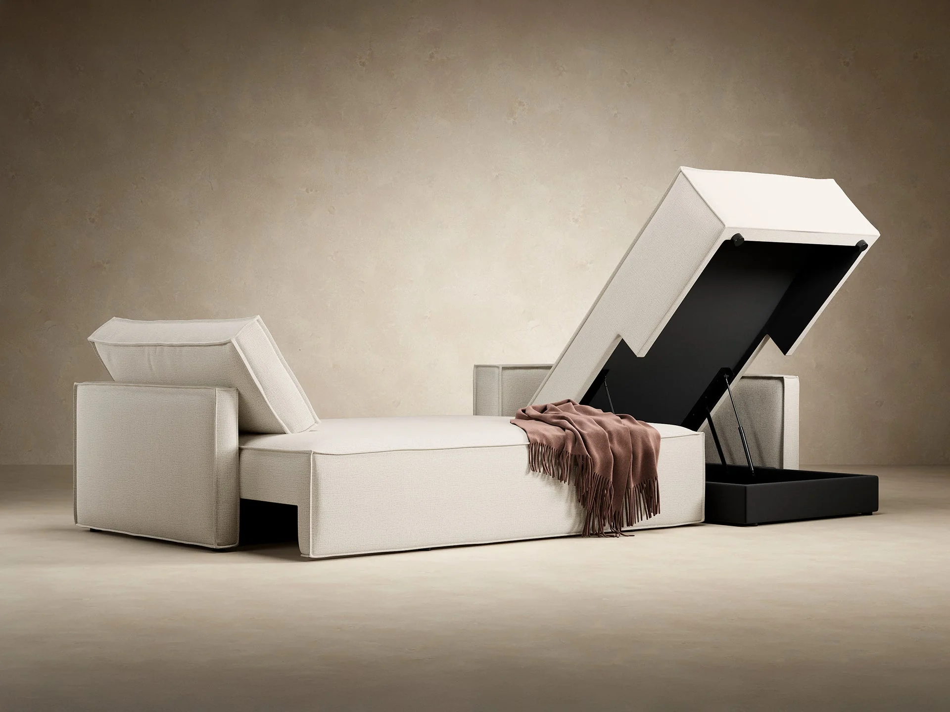 Newilla Slim Arms Sectional Sofa Bed