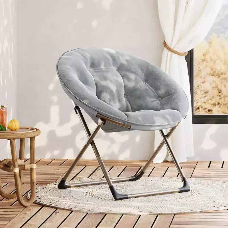Faux Fur Saucer Chair, Folding Style, 1-Person
