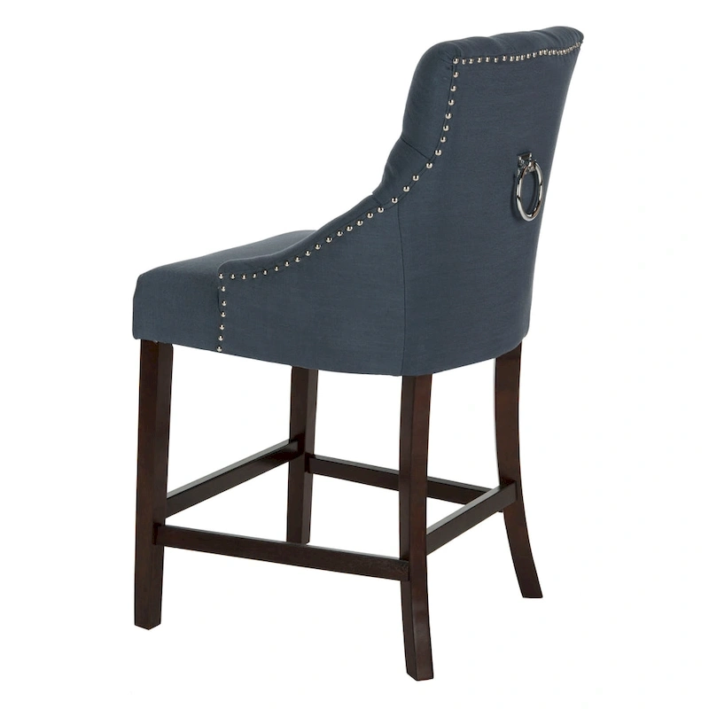 SAFAVIEH Dottie 26-inch Tufted Wing Back Counter Stool - Grey / Espresso (Set of 2) - 22.5  x 25  x 41  - 22.5  x 25  x 41