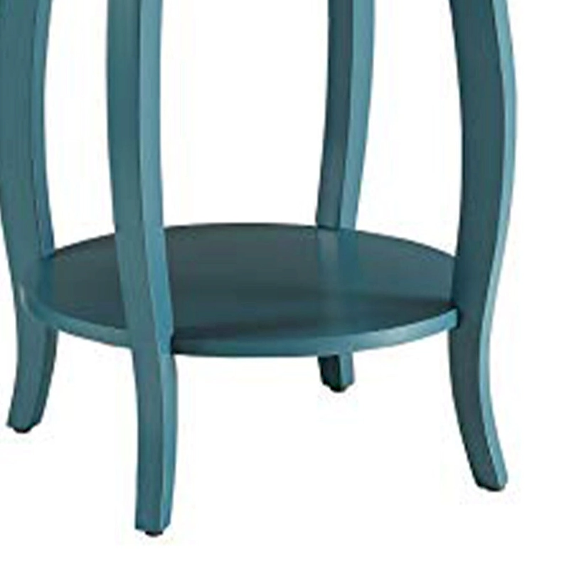 Affiable Side Table, Teal Blue - 24 H x 18 W x 18 L Inches