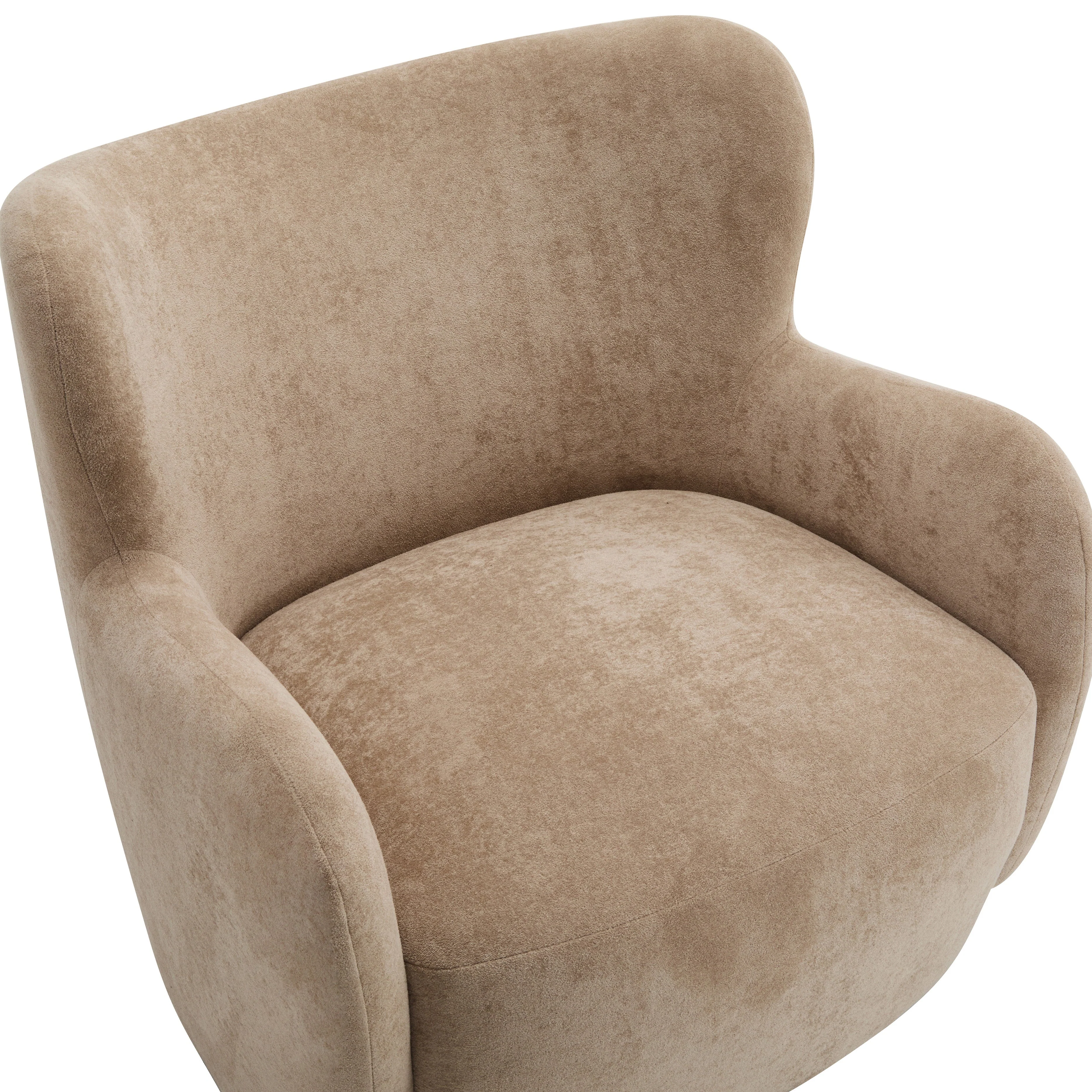 Luxury Modern Fabric Armchair with Round Arms & Tapered Legs