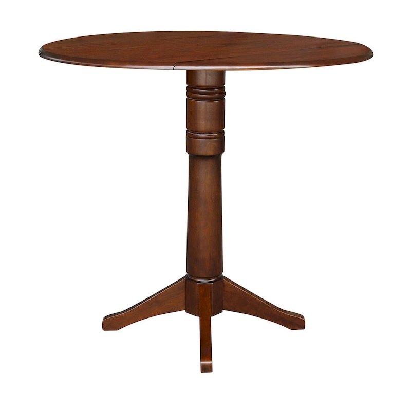 42 Round Dual Drop Leaf Table - Espresso