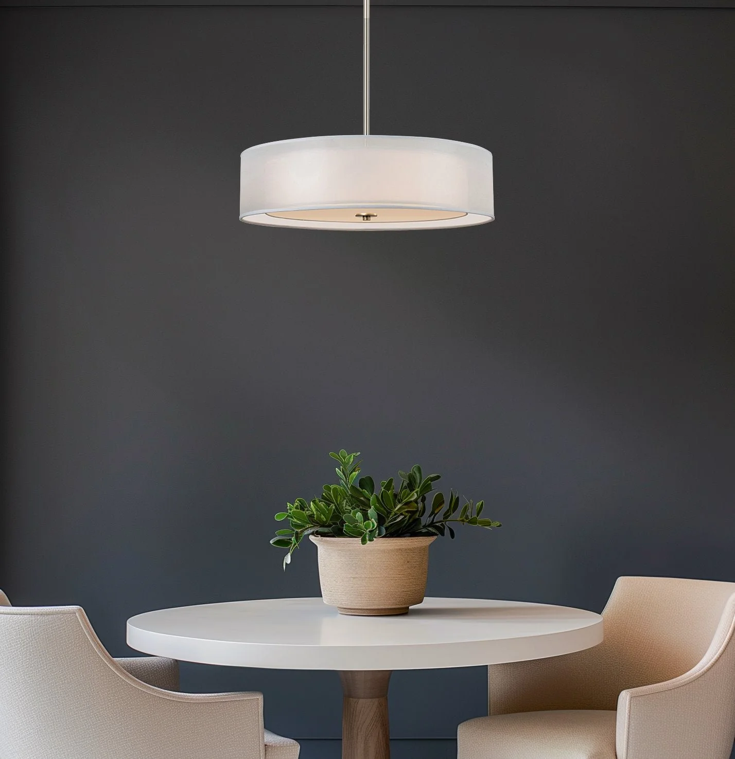 Lindos 20 Modern 3-Light Double Drum Chandelier