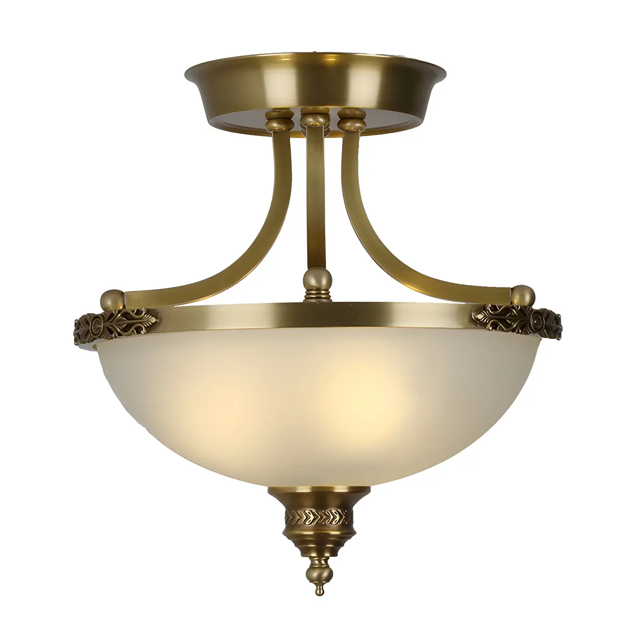 Gold Glass Bowl Shaped Modern Ceiling Chandelier