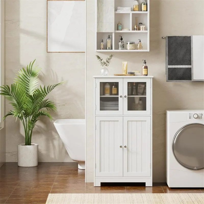 Storage Cabinet with Adjustable Shelves Glass Doors - 11.8D x 23.6W x 42.7H