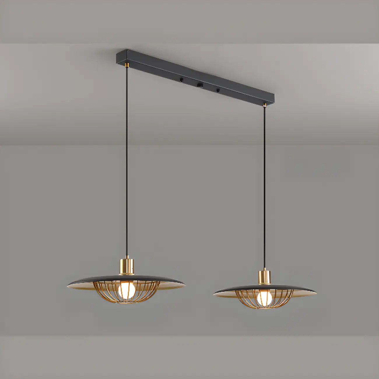 Modern Black Metal Island Pendant Light for Kitchen
