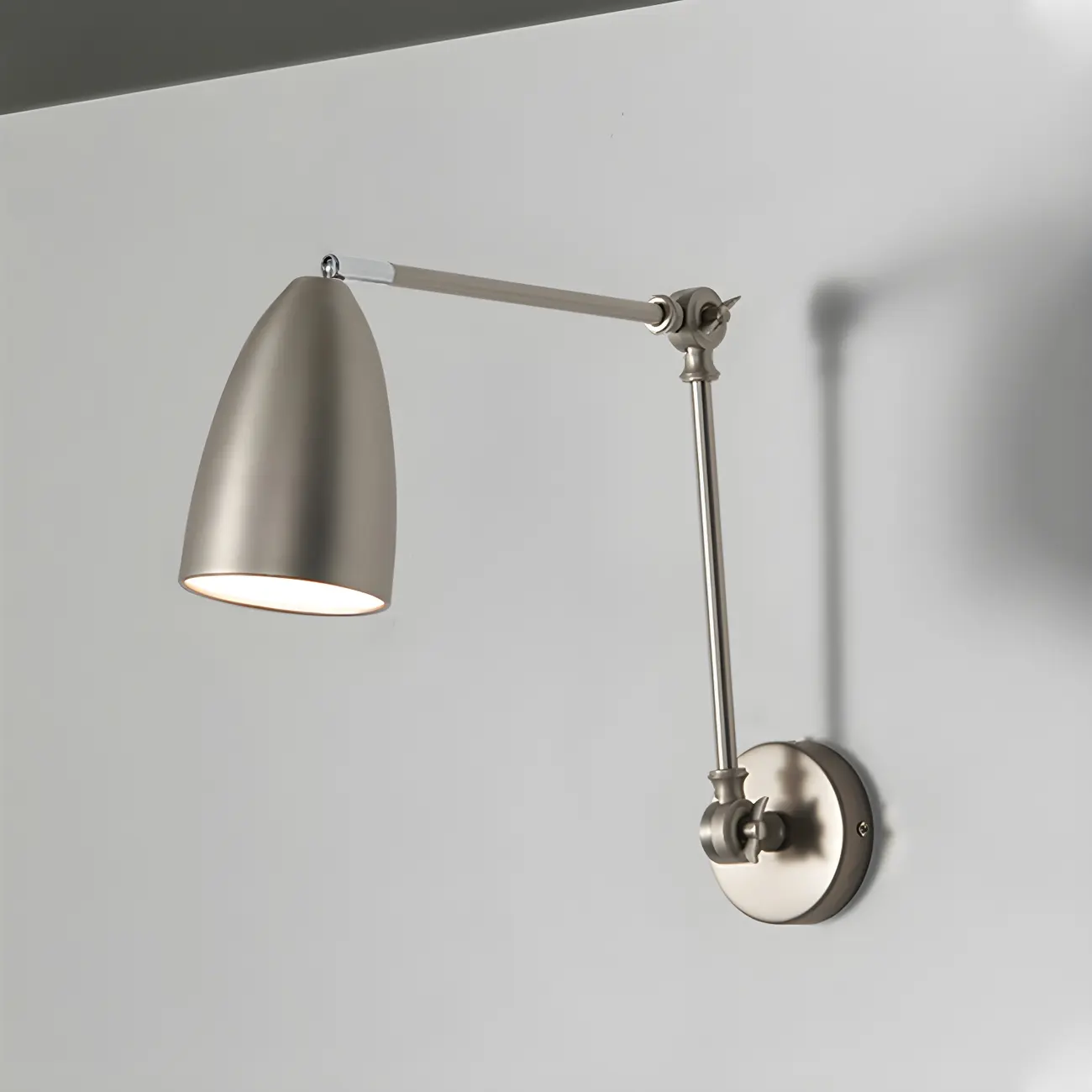 Simple Metal Dome Swing Arm Wall Light