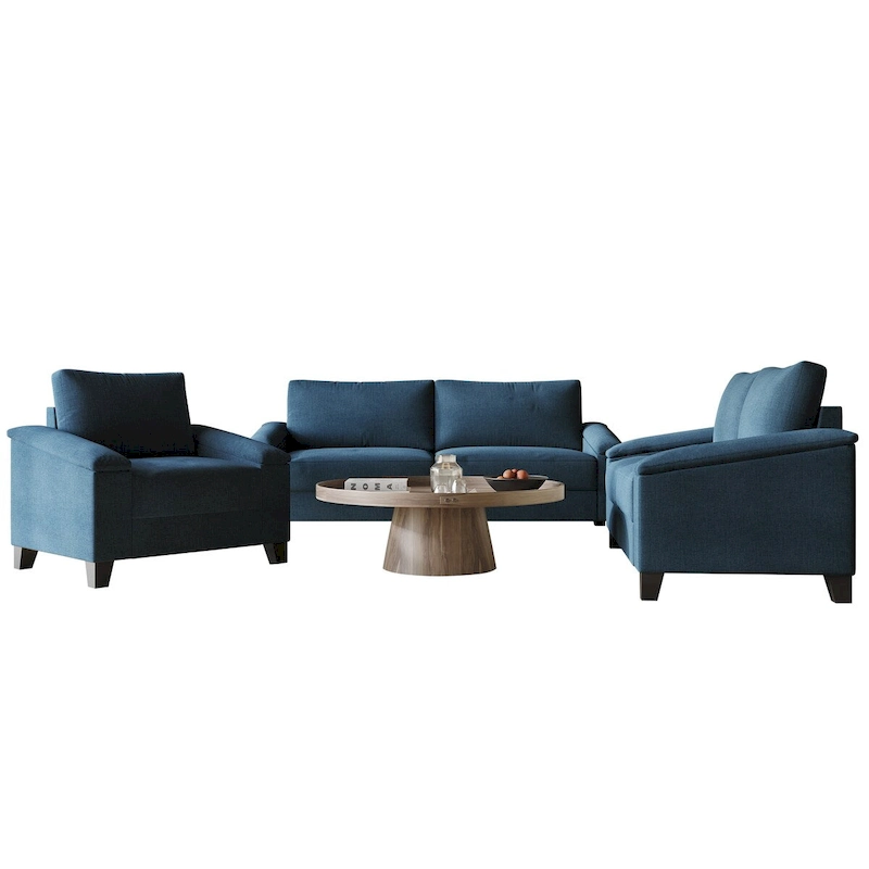 CraftPorch Simple Style Linen Upholstered 3-Piece Living Room Set