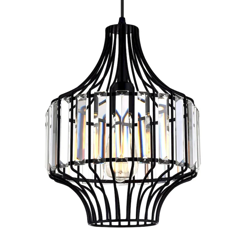 Alethia 1 Light Down Pendant With Black Finish