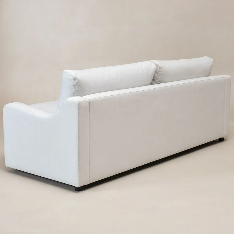 KINWELL 3-Seater Linen Upholstered Deep Seat Sofa with Flippable Cushions, 90 W